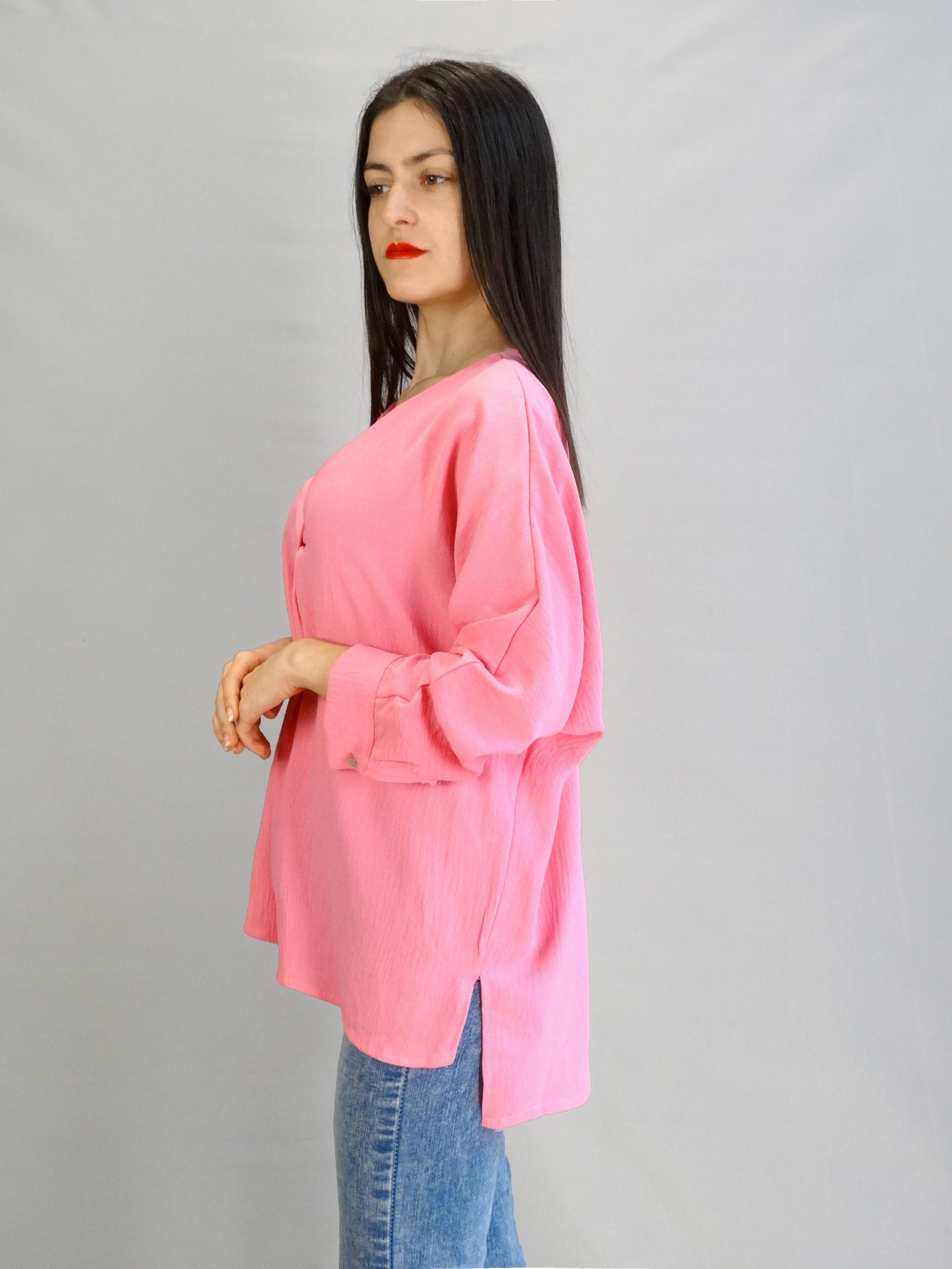 Μπλούζα Oversized V Ασύμμετρη