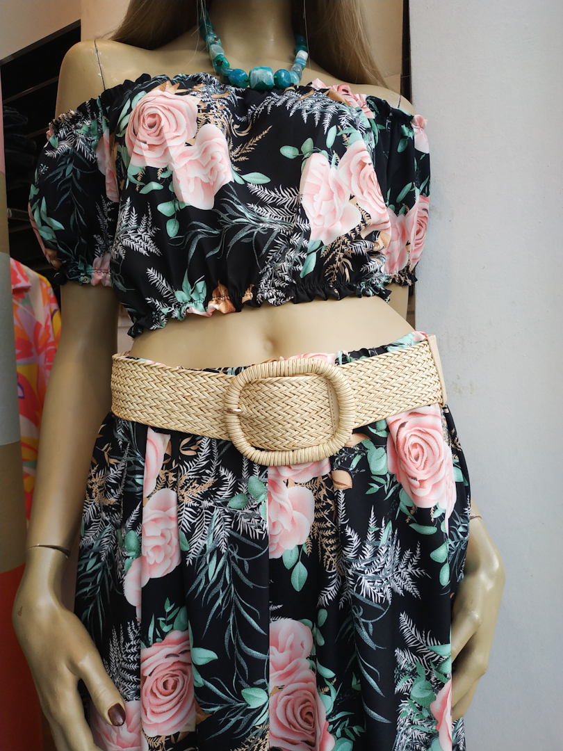 Ζώνη με Ψάθινη Αγκράφα και Λάστιχο